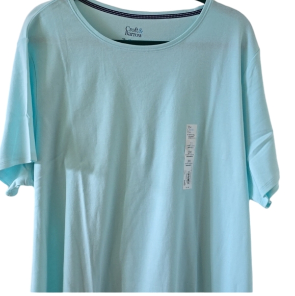 CROFT AND BARROW WOMEN'S PLUS SIZE SHORT SLEEVE AQUAMARINE PULLOVER TOP SIZE 3X - Picture 1 of 11